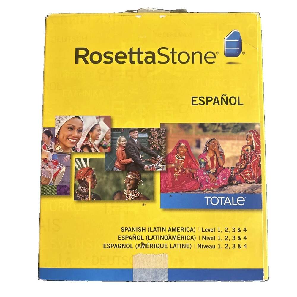 Rosetta Stone Spanish Latin America Ver. 4 Level 1-4 Español No Headphones EUC